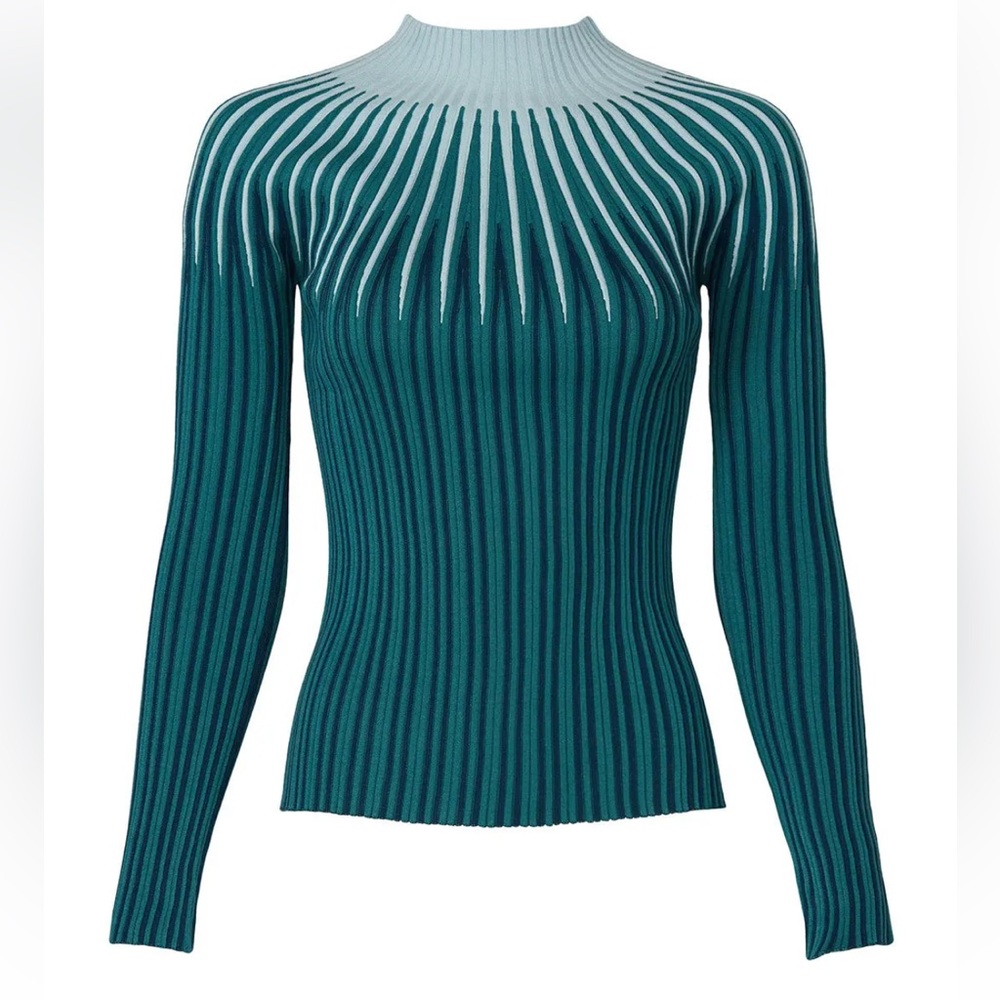 Emporio Armani Green Abstract sweater repaired